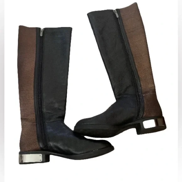 Circus by Sam Edelman New Roxie Knee High Leather Boots  8.5 Bronze and Black - Picture 3 of 6